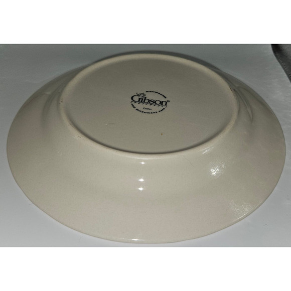 Gibson Rose Floral 8" Salad Plates Set of 2 Pink Green Stoneware Vintage - Picture 2 of 2